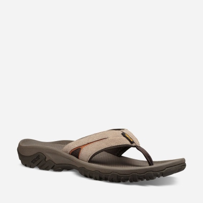 Teva Katavi 2 Thong - Men's Teva Hiking Sandals - Brown | India (QCJT53120)